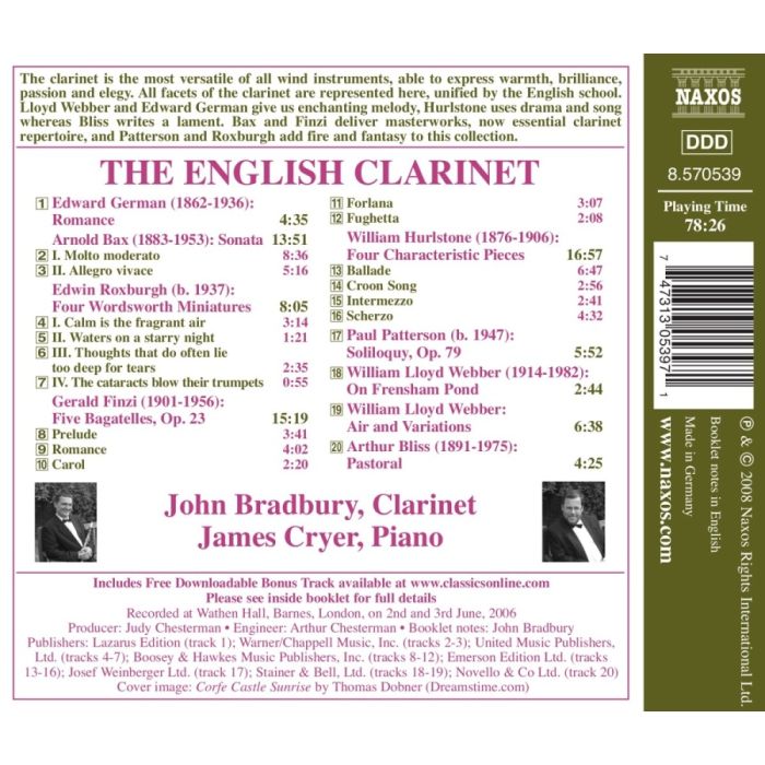 The English Clarinet - BLISS / FINZI / BAX - slide-1