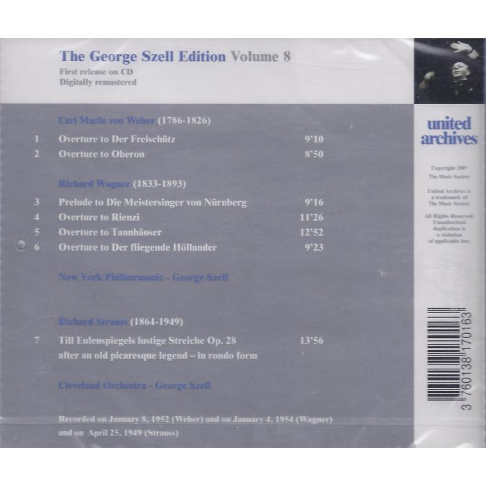 Szell Edition Vol. 8 - Weber, Wagner, Strauss  - slide-1