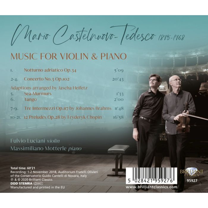 Castelnuovo-Tedesco: Music for Violin and Piano - slide-1