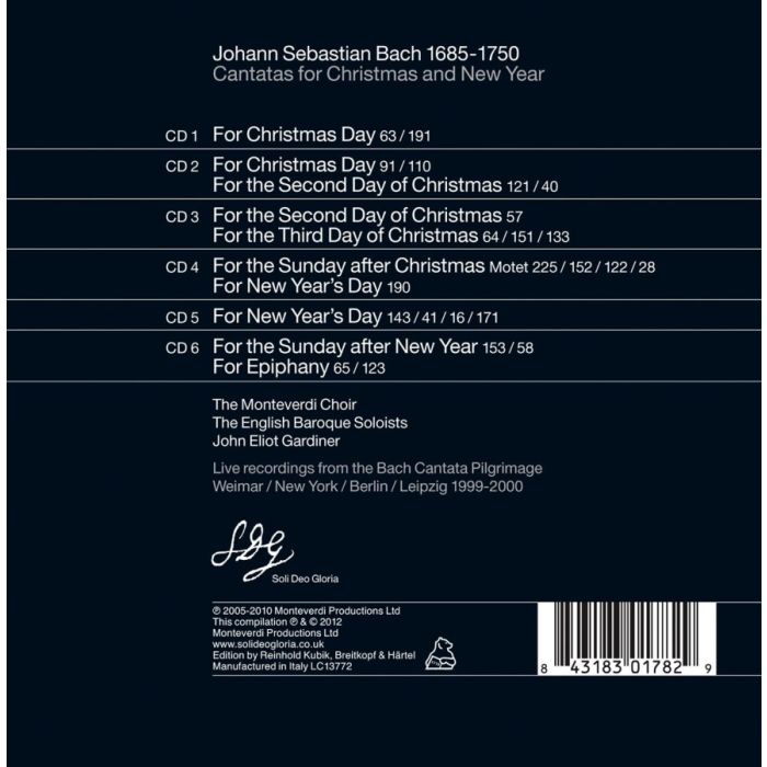 Bach: Cantatas for Christmas, recorded 1999-2000, Bach Cantata Pilgrimage - slide-1