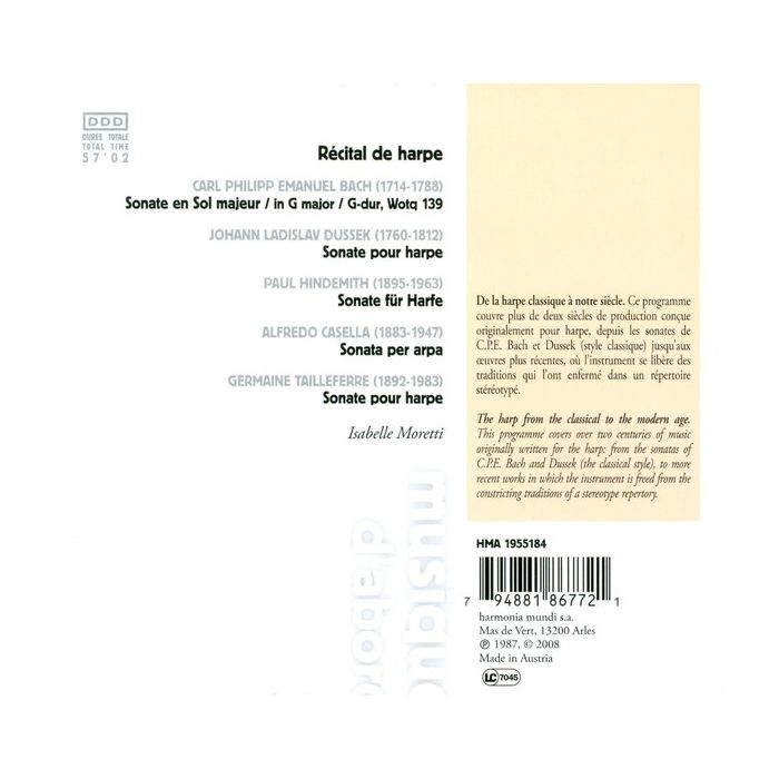 Recital de Harpe - C.P.E. Bach, Dussek, Hindemith, Casella, Tail - slide-1
