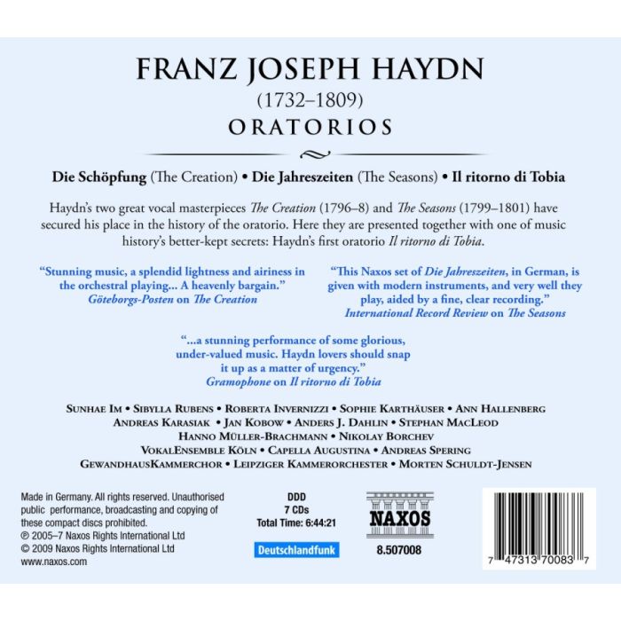 Haydn: Oratorios - Il ritorno di Tobia, Die Schopfung, Die Jahreszeiten - slide-1