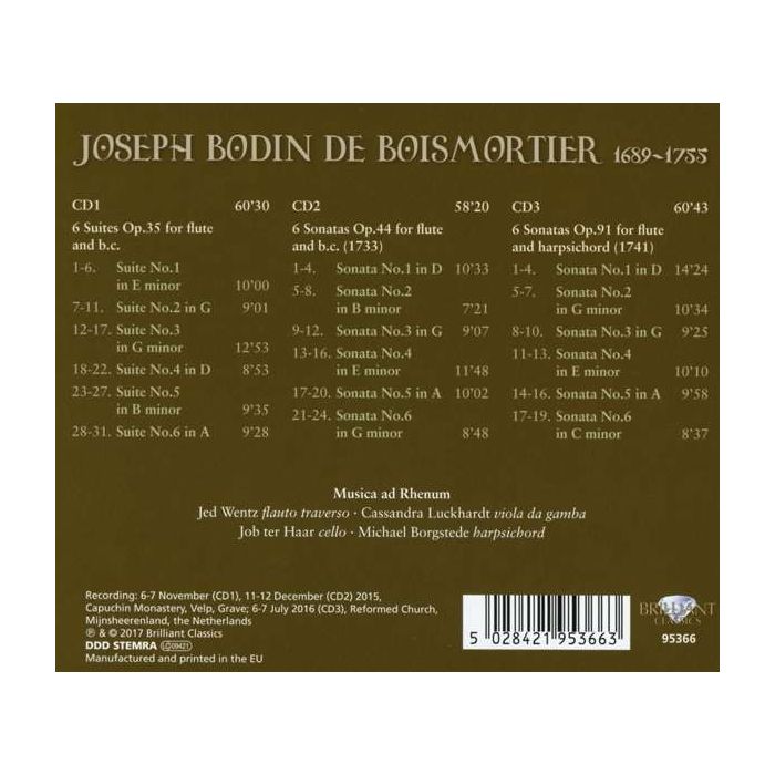 Boismortier: Sonatas Opp. 44 & 91; Suites Op.35 - slide-1