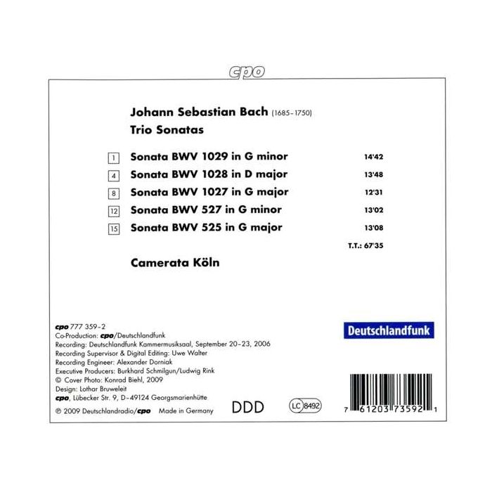 Bach: Trio Sonatas (in special arrangements) - BWV 525, 527 & BWV 1027–1029 - slide-1