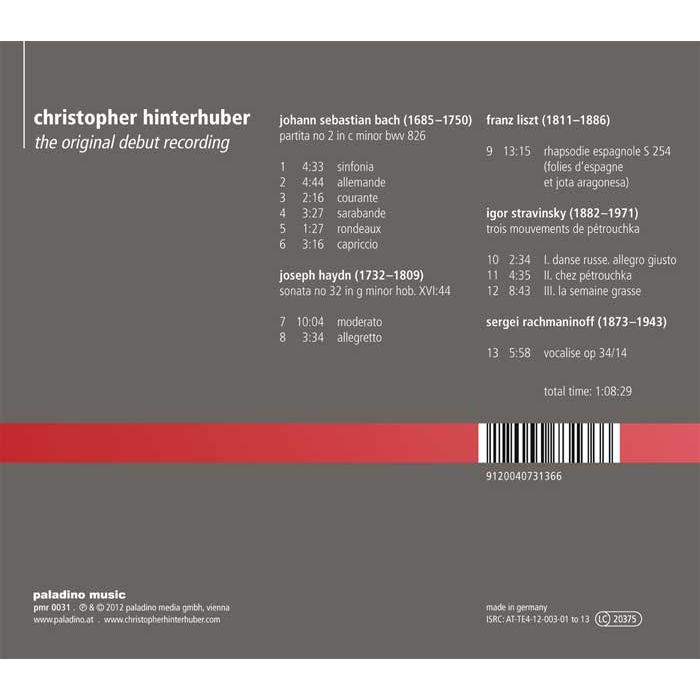 Christopher Hinterhuber: The Original Debut Recording - slide-1