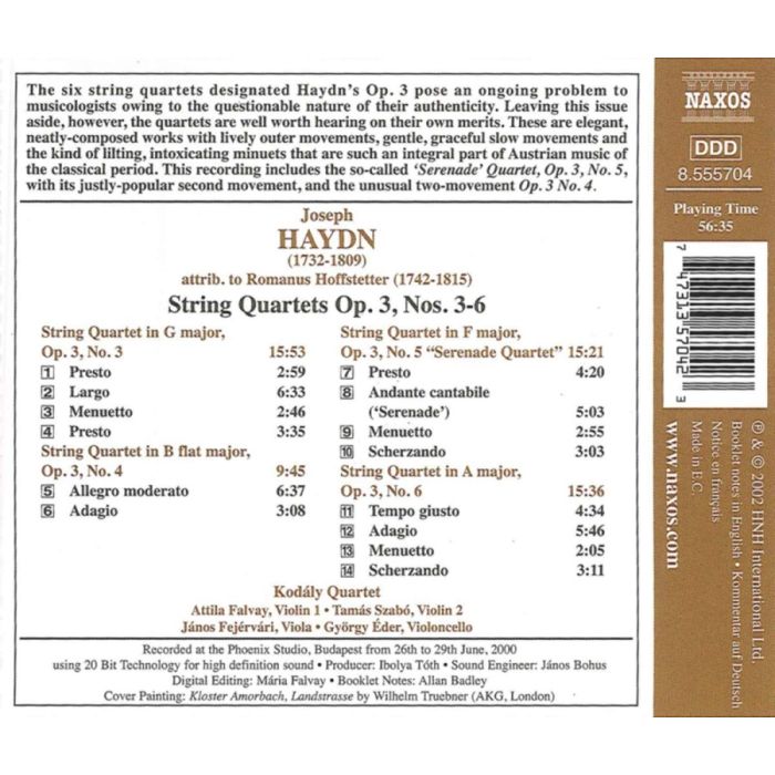 HAYDN: String Quartets Op. 3, Nos. 3 - 6 - slide-1