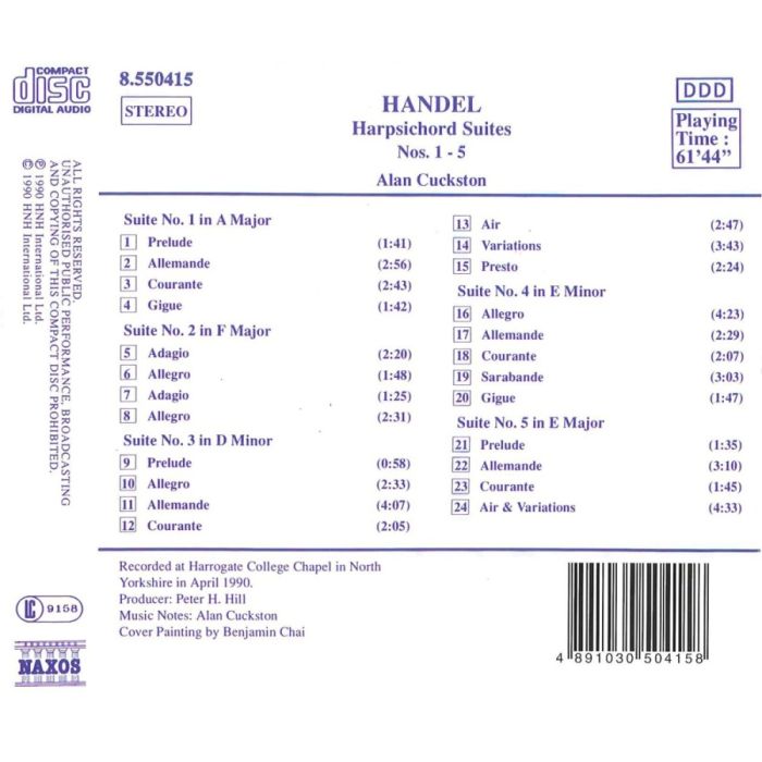 Handel: Harpsichord Suites Nos. 1- 5 - slide-1