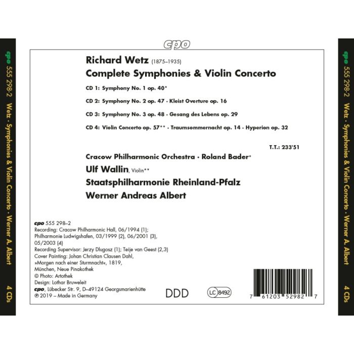 Wetz: Complete Symphonies & Violin Concerto - slide-1