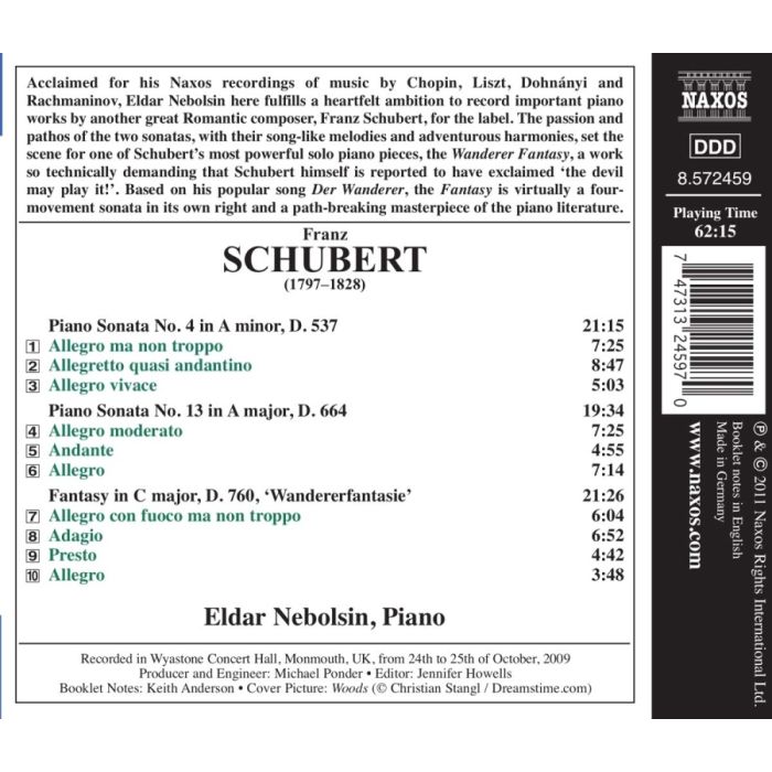 SCHUBERT: Piano Sonatas Nos. 4 & 13, Wanderer Fantasy - slide-1
