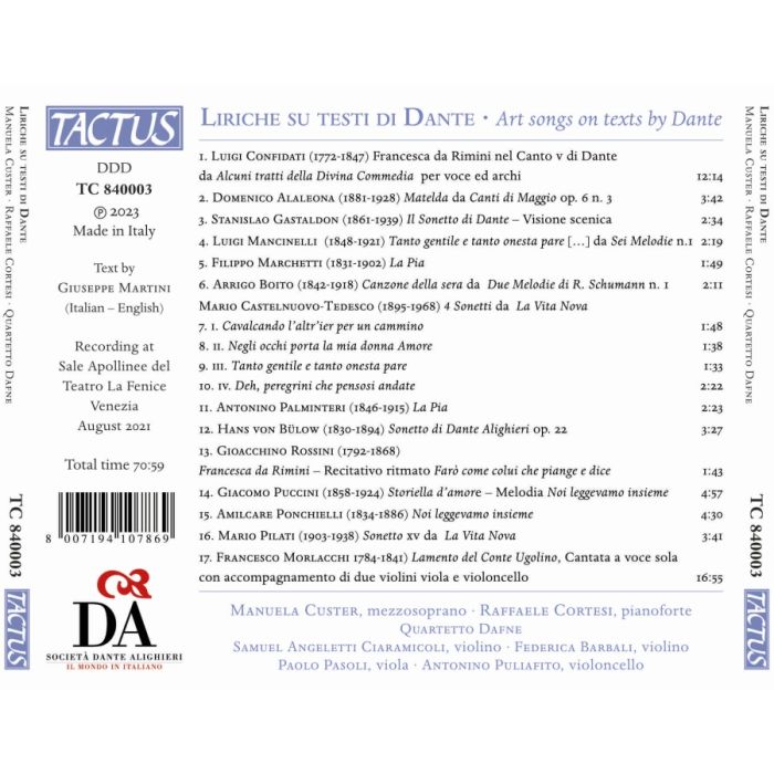 Art Songs on texts by Dante - slide-1