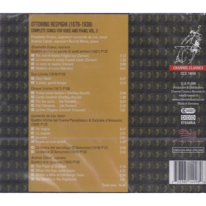Respighi: Complete Songs For Voice And Piano, Volume 3 - slide-1