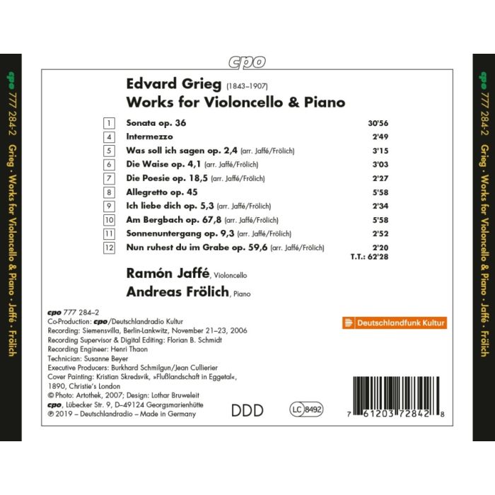 Grieg: Works for Violoncello & Piano - slide-1