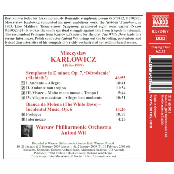 Karłowicz: Rebirth Symphony,  Op.7, Bianca da Molena,  Op.6 - slide-1