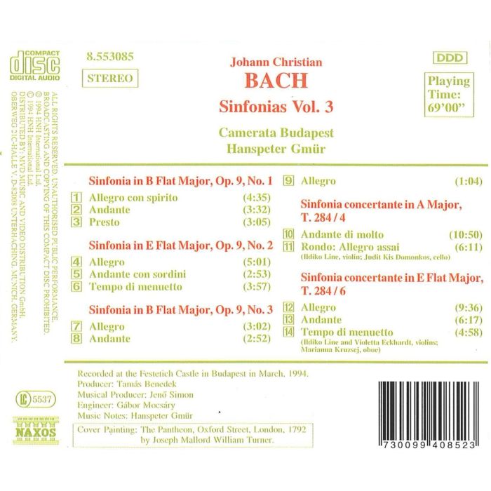 BACH J. C.: Sinfonias vol. 3 - slide-1