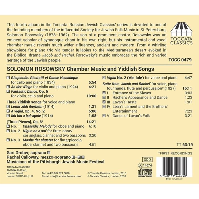 Rosowsky: Chamber Music and Yiddish Songs - slide-1