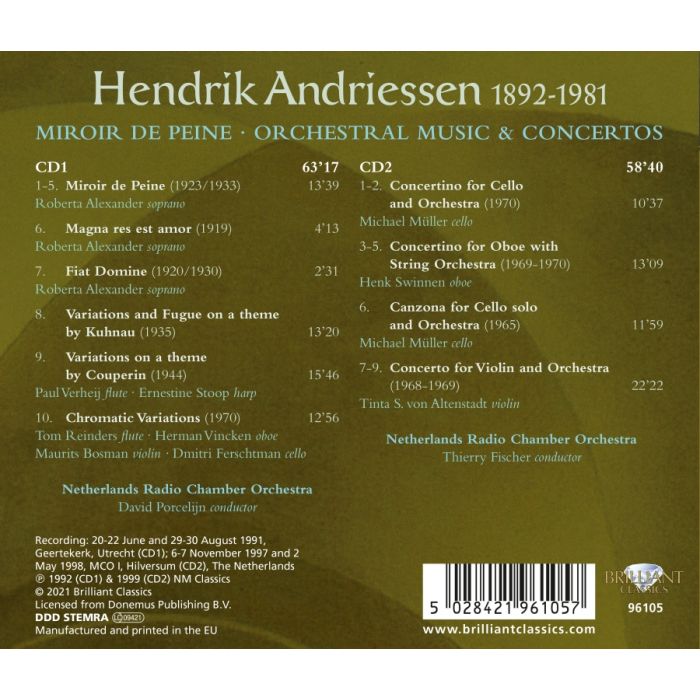 Andriessen: Miroir de Peine - Orchestral Music & Concertos - slide-1