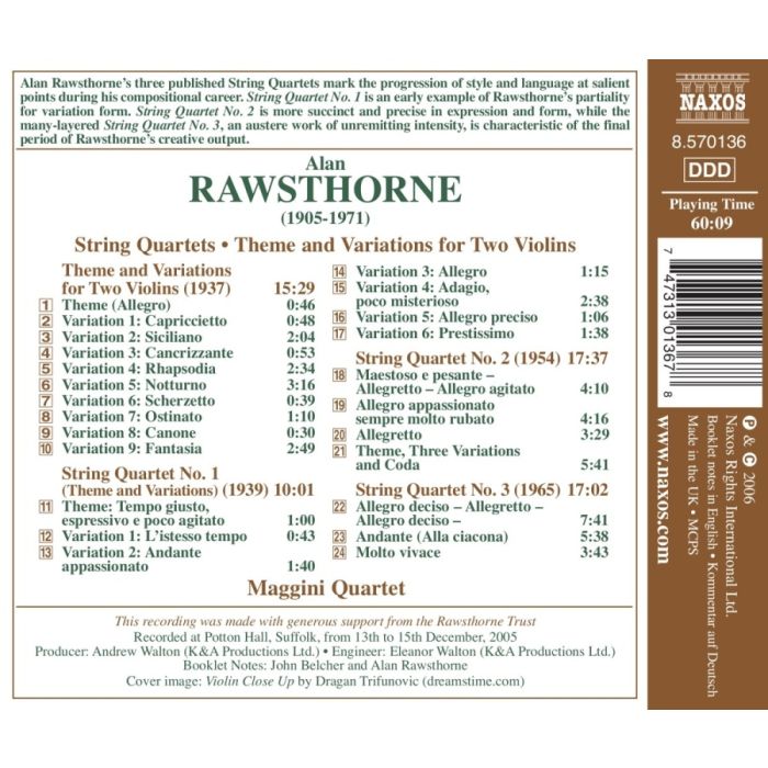Rawsthorne: String Quartets Nos. 1-3 - slide-1