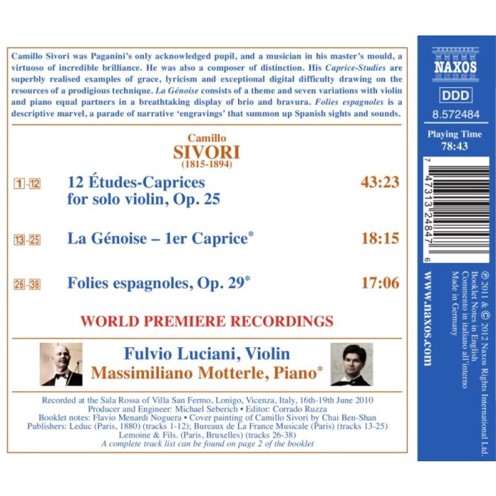 Sivori: 12 Etudes-Caprices, La Génoise, Folies espagnoles - slide-1