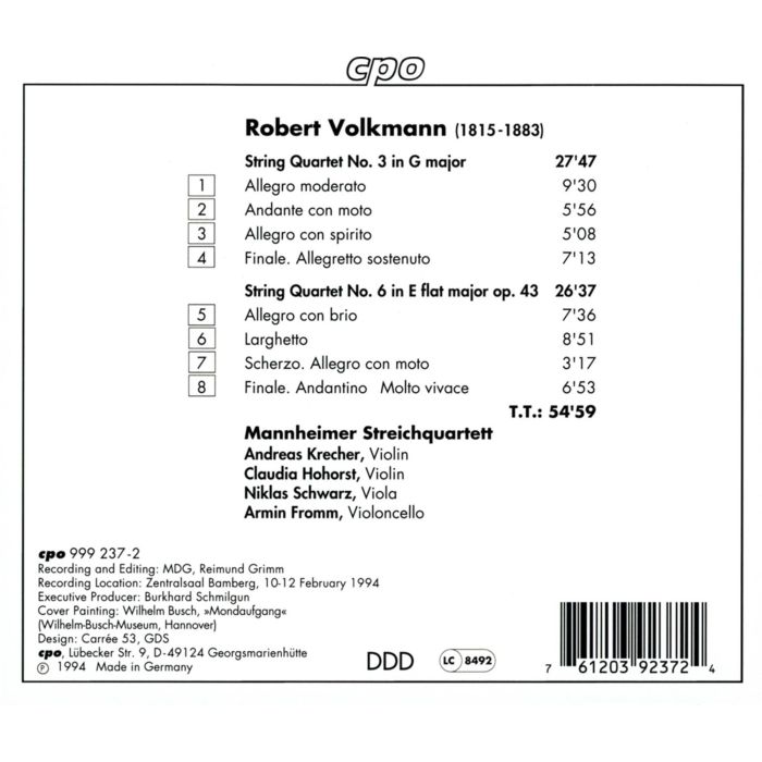 VOLKMANN: String quartets 3 & 6 - slide-1