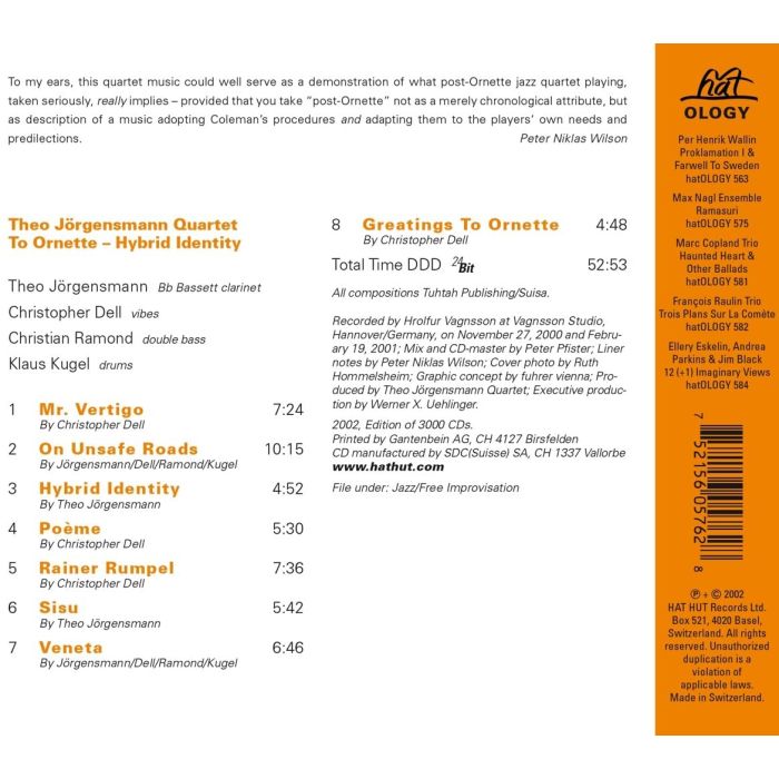 Theo Jörgensmann Quartet ‎– To Ornette - Hybrid Identity - slide-1
