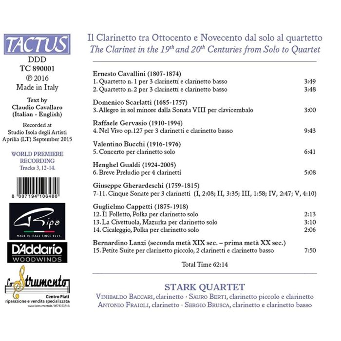 The Clarinet in the 19th and 20th Centuries from Solo to Quartet - slide-1