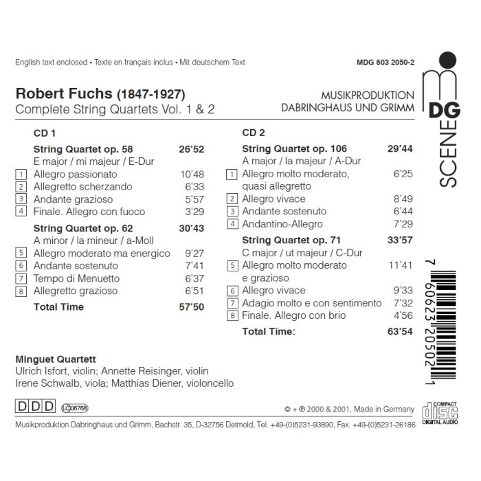 Fuchs: Complete String Quartets Opp. 58, 62, 71 & 106 - slide-1