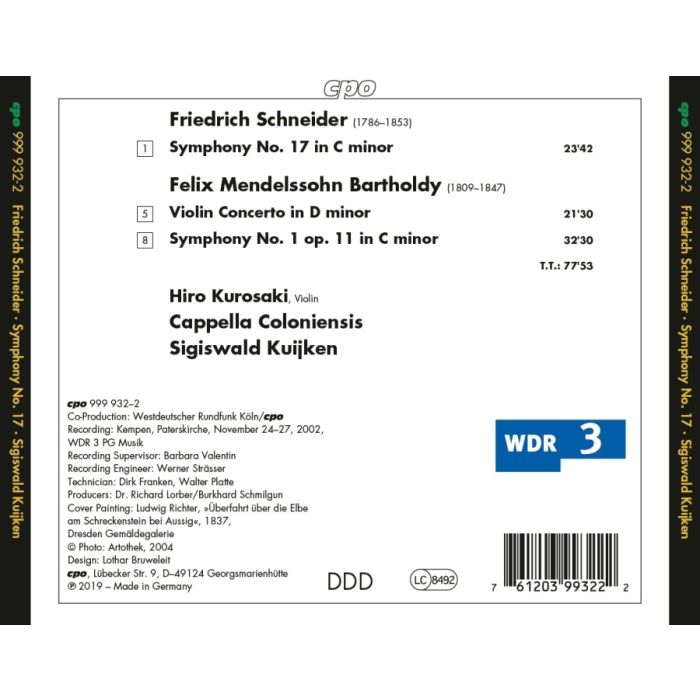 Schneider: Symphony No. 17 / Mendelssohn: Violin Concerto - slide-1