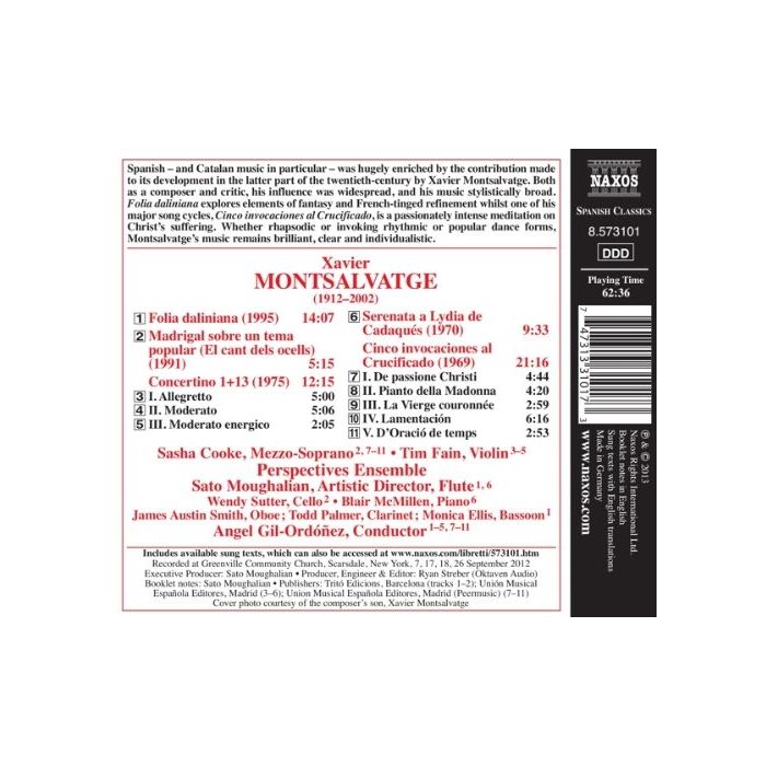 Montsalvatge: Madrigal, Cinco invocaciones, Folia daliniana - slide-1