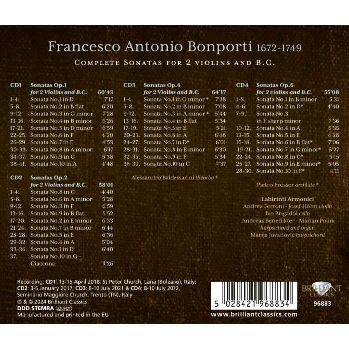 Bonporti: Complete Sonatas for 2 Violins and B.C. - slide-1