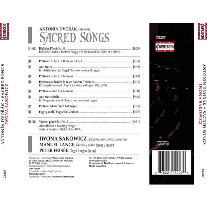 Dvorak: Sacred Songs - Ave Maria; Biblical Songs; Ave Maris Stella; ... - slide-1