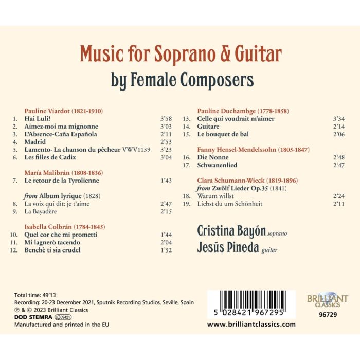 Music for Soprano & Guitar by 19th Century Female Composers - slide-1