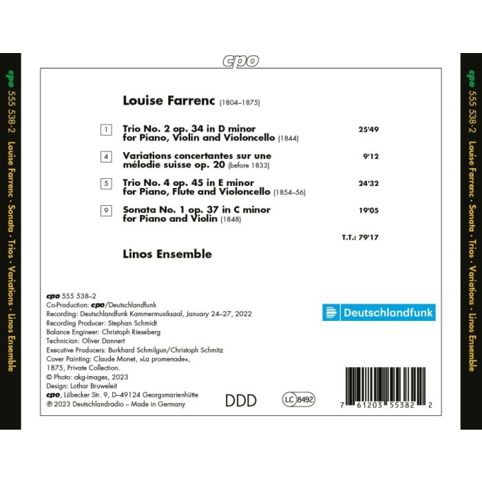 Farrenc: Piano Trios 2 & 4; Variations concertantes; Sonata - slide-1