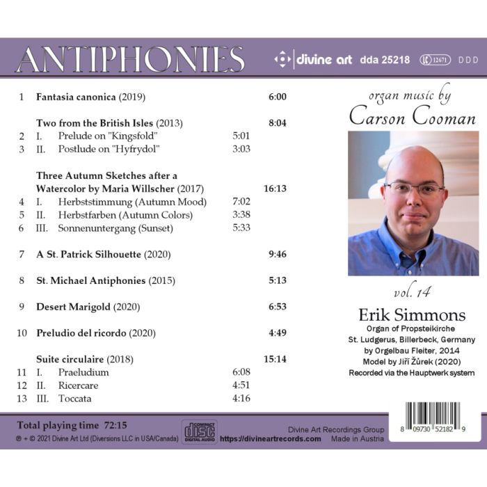 Antiphonies - organ music by Carson Cooman vol. 10 - slide-1
