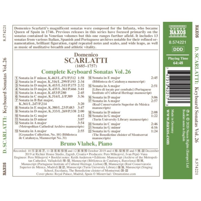 Scarlatti: Keyboard Sonatas Vol. 26 - slide-1