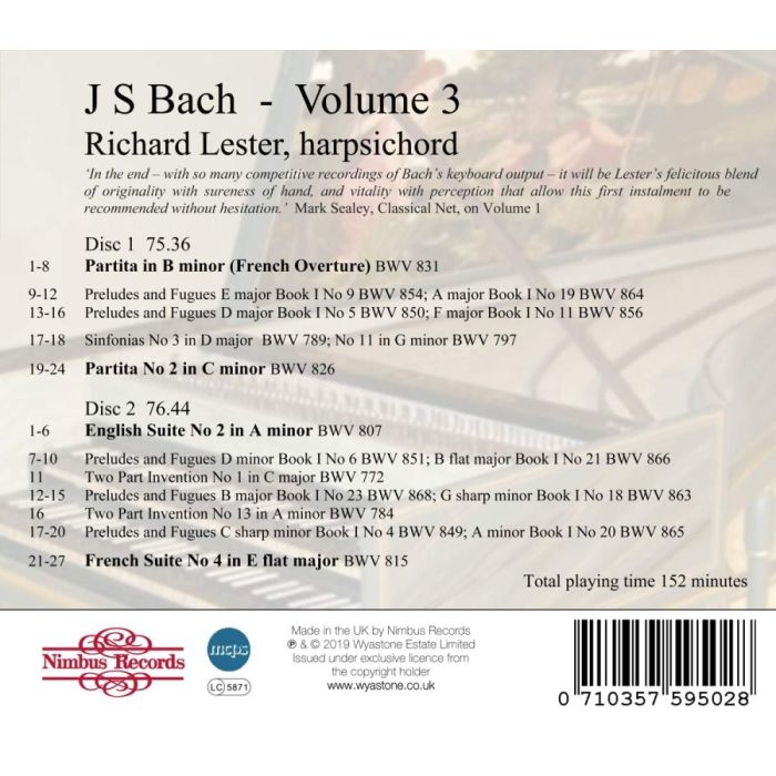Bach: Works for Harpsichord Vol. 3 - slide-1