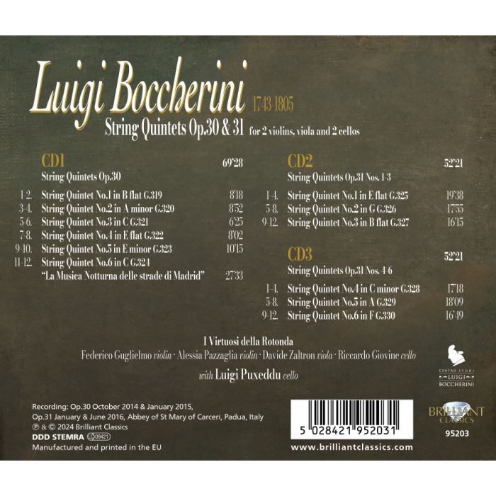 Boccherini: String Quintets Vol. XI - Op.30 & Op.31 - slide-1