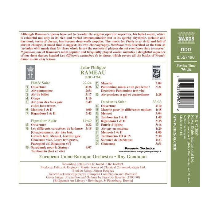 RAMEAU: Pigmalion, Platee and Dardanus Ballet Suites - slide-1
