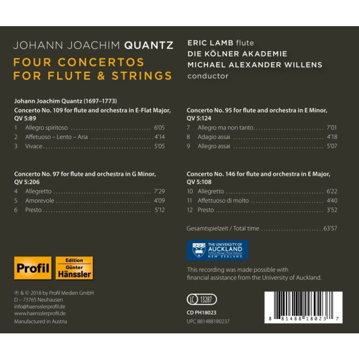Quantz: Four Concertos for Flute & Strings - slide-1