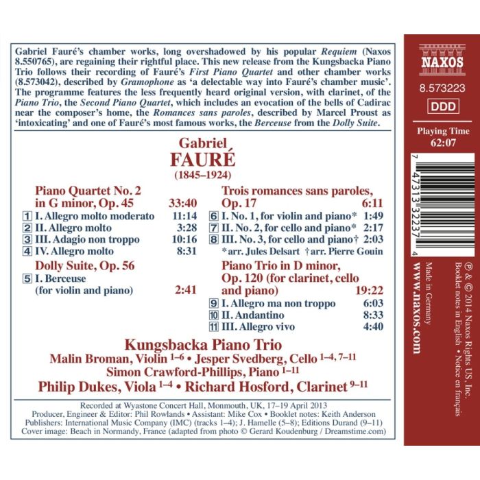 Fauré: Piano Quartet No. 2; Piano Trio; Trois romances - slide-1