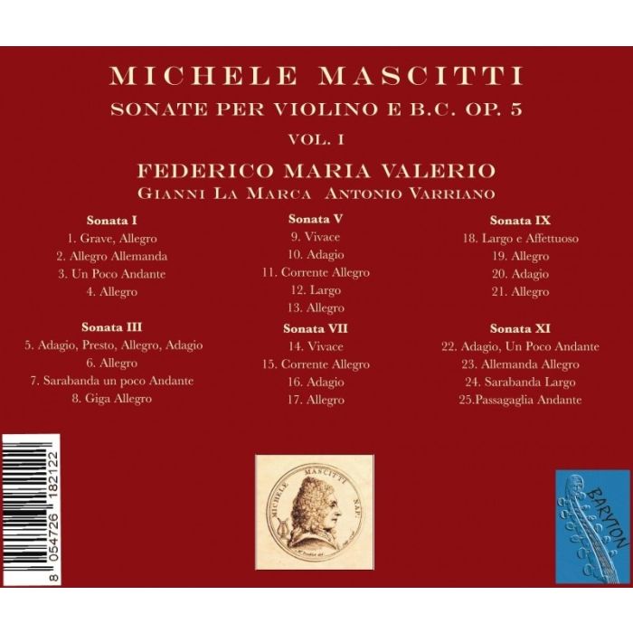 Mascitti: Sonate per Violino e b.c. Op. 5 - Vol. 1 - slide-1