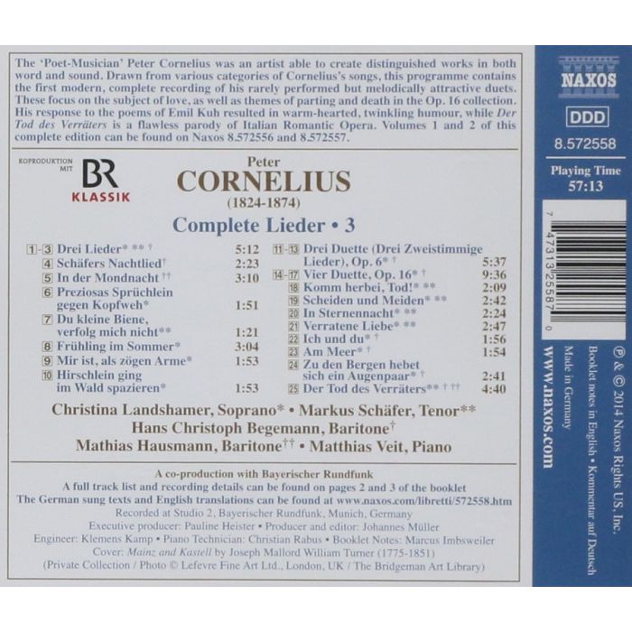 Cornelius: Complete Lieder Vol. 3 - slide-1