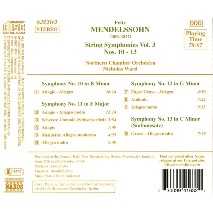 MENDELSSOHN: String Symphony vol. 3 - slide-1