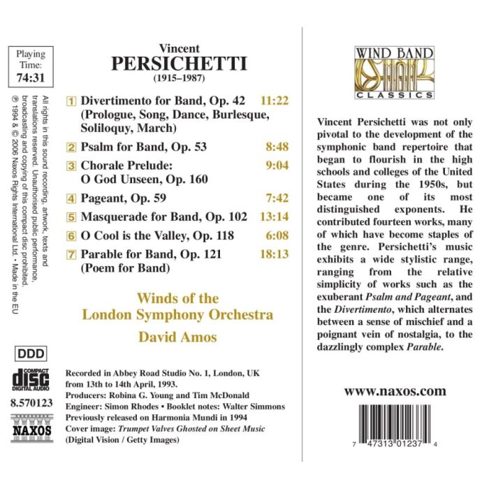 PERSICHETTI: Divertimento, Masquerade, Parable IX - slide-1