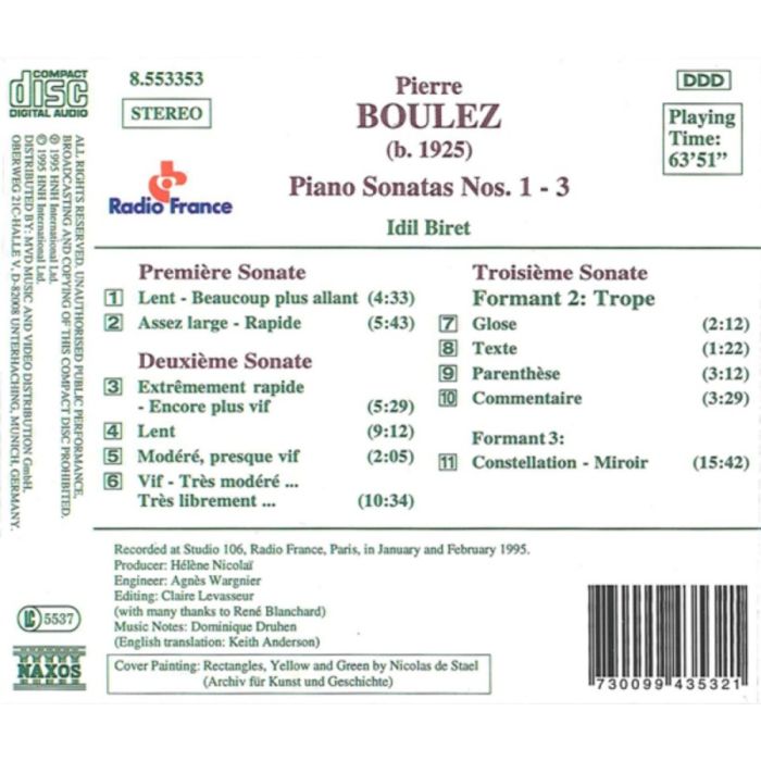 BOULEZ: Piano Sonatas 1-3 - slide-1