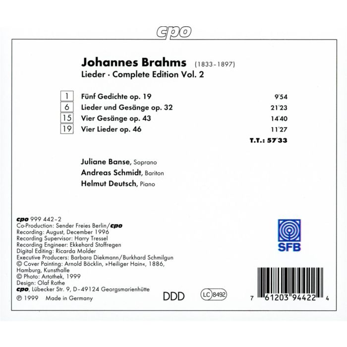 BRAHMS: Lieder vol. 2 - slide-1