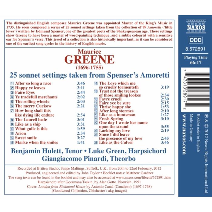 Greene: Spenser´s Amoretti (25 sonnet settings) - slide-1