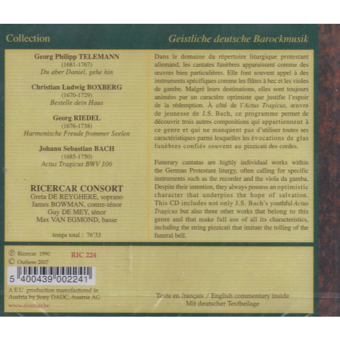 Telemann, Boxberg, Riedel, Bach: Trauerkanataten - slide-1