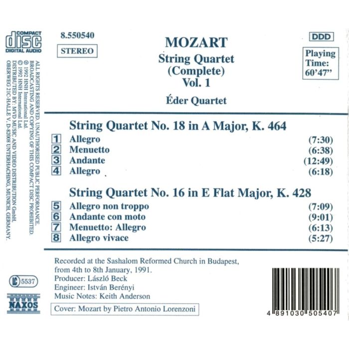 Mozart: String Quartets, K. 464 and K. 428 - slide-1