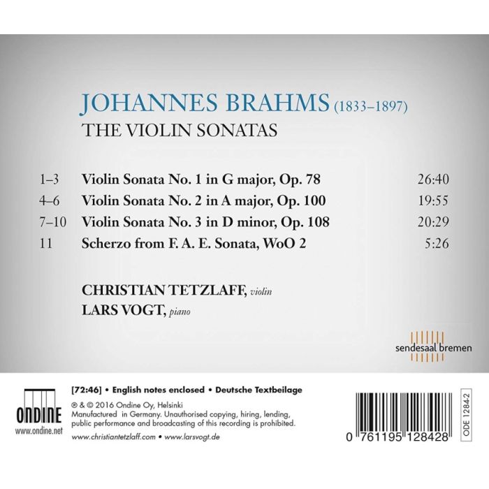 Brahms: The Violin Sonatas Nos. 1 - 3 - slide-1