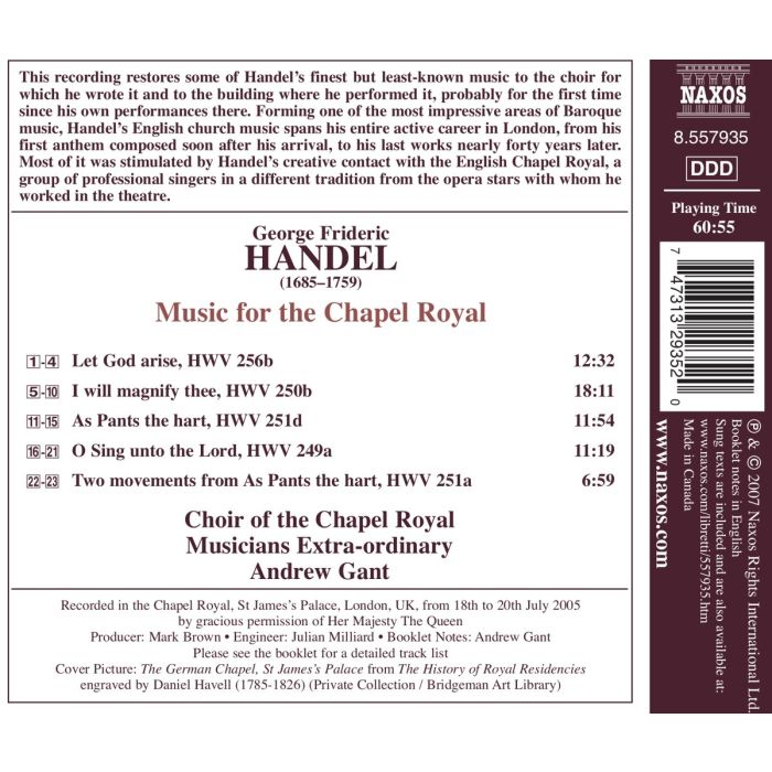 HANDEL: Music for the Chapel Royal - slide-1